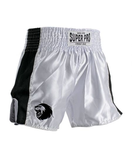Super Pro Combat Gear Thai en Kickboksshort Brave Wit/Zwart