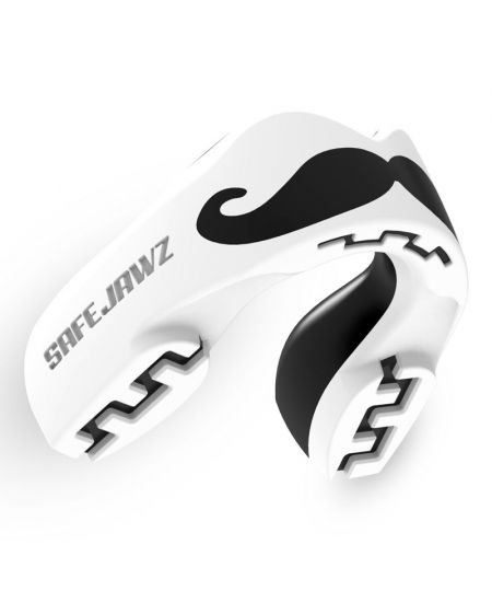 Safejawz Gebitsbeschermer Extro-Series Moustache Wit/Zwart