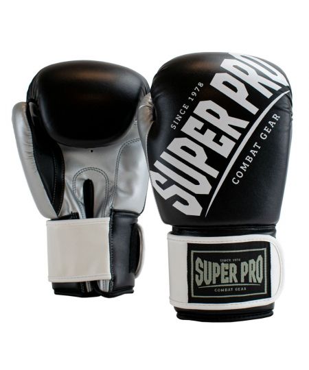 Super Pro Combat Gear (kick)bokshandschoenen Rebel Zwart/Grijs/Wit