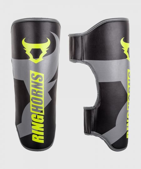 Ringhorns Charger Kickboks Scheenbeschermers - Zwart/Neo Geel