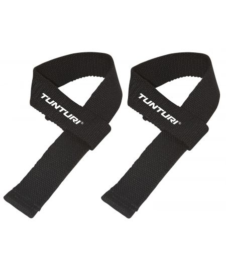 Tunturi Powerlifting Straps - Deadlift straps - per paar - Zwart