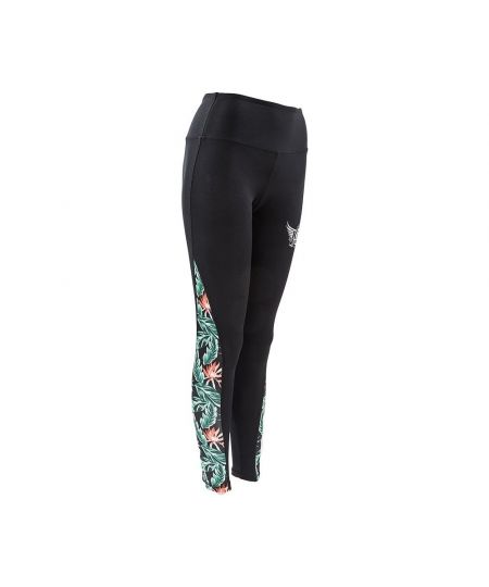 Joya Dames Legging Tropical - Zwart/Groen