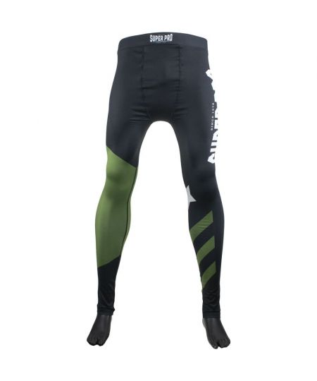 Super Pro Combat Gear Heren Legging No Mercy Zwart/Groen/Zilver