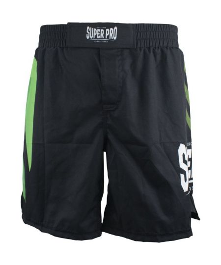 Super Pro Combat Gear MMA Short No Mercy Zwart/Groen/Zilver