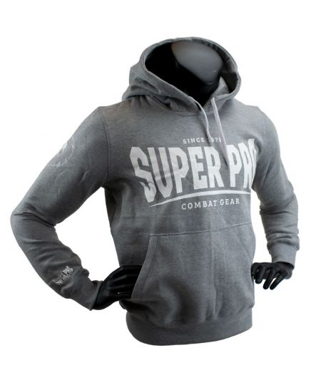 Super Pro Hoody met logo - Grijs/Wit