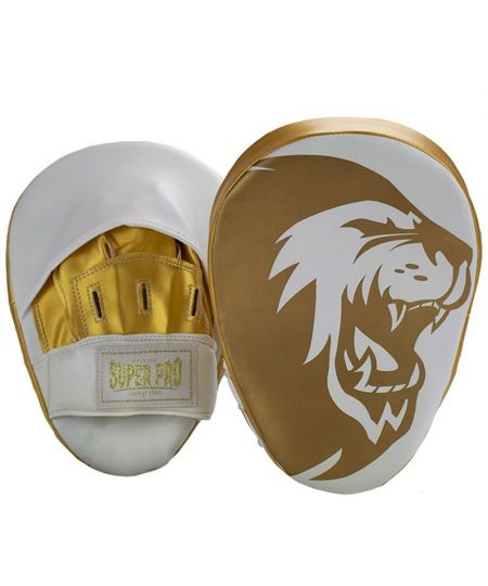 Super Pro Combat Gear Handpads Curved PU Wit/Goud