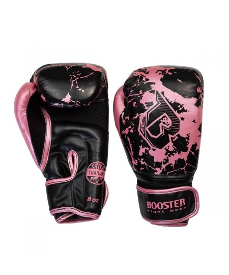 Booster Bokshandschoenen Jeugd Marble - zwart roze