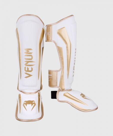 Venum  Elite Kickboks Scheenbeschermers - Wit/Goud