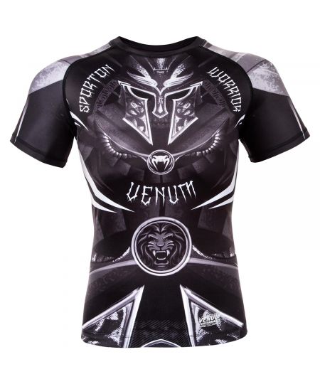 Venum  Gladiator 3.0 Rashguard - Zwart/Wit - Short Sleeves