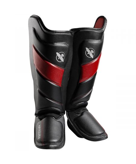 Hayabusa Kickboks Scheenbeschermers T3 - Zwart/Rood
