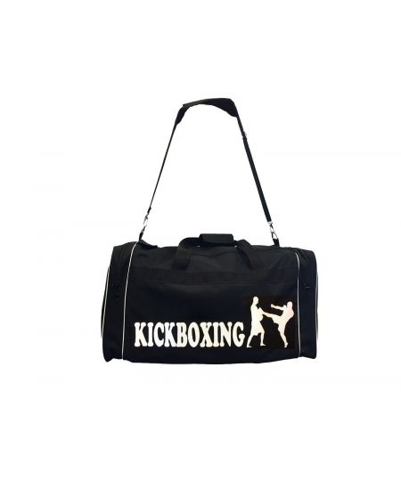 Essimo Sporttas Kickboksen met silhouet - Zwart/Wit