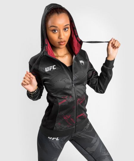 UFC Venum Authentic Fight Week Women's 2.0 Zip Hoodie - Black/Red