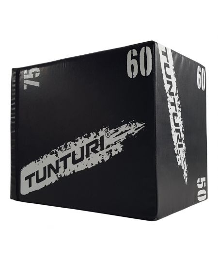 Tunturi Plyo Box voor krachttraining - Houten fitness kist met soft cover gemaakt van EVA materiaal - Jump box 50/60/75cm