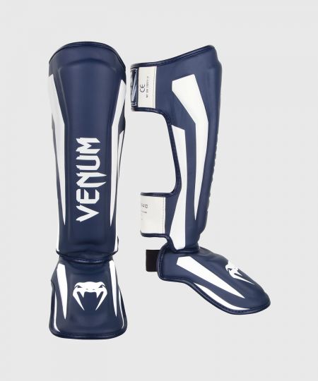 Venum  Elite Kickboks Scheenbeschermers - Wit/Marineblauw