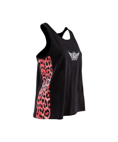 Joya Dames Tank Top Leopard - Zwart/Roze