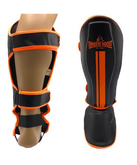 Ernesto Hoost Shin-Instep Flex PU - Zwart/Neon Oranje