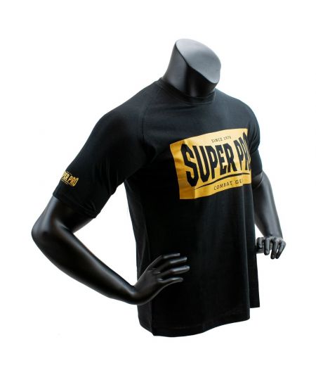 Super Pro T-Shirt S.P. Block-Logo Zwart/Goud