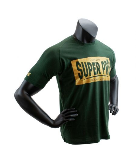 Super Pro T-Shirt S.P. Block-Logo Groen/Goud
