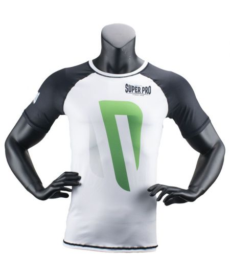 Super Pro Combat Gear Rashguard ShortSleeve No Mercy Zwart/Groen/Zilver
