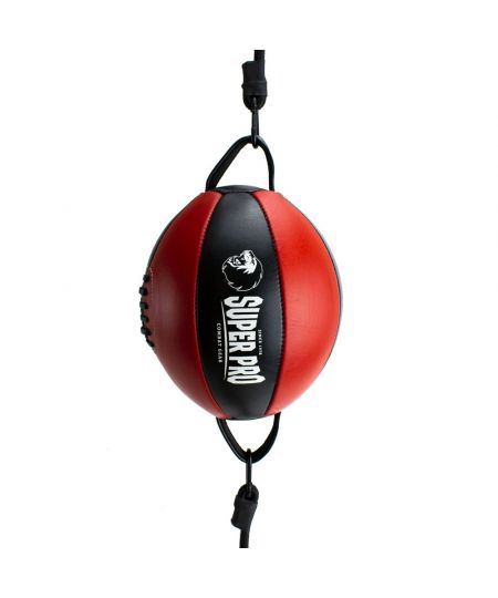 Super Pro Double End Ball Leder - Zwart/Rood