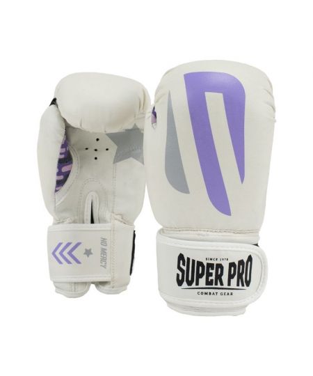 Super Pro Combat Gear (kick)Bokshandschoenen Kids No Mercy Wit/Paars/Zilver