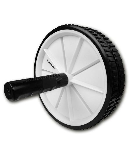 Tunturi Dubbele Trainingswiel - Buikspiertrainer - Buikspierapparaat - Buikspierwiel - Zwart