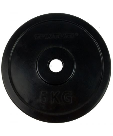 Tunturi Halterschijf - Halter gewichten - 1x 5 kg - 30mm - Rubber
