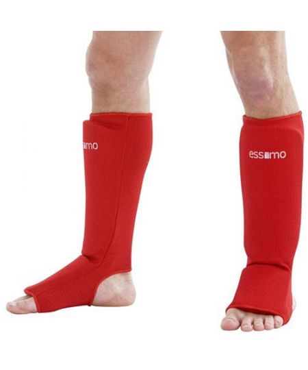 Essimo Scheen/wreef beschermer elastisch katoen rood