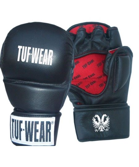 TUF Wear MMA Handschoenen Strike Training Leder - Zwart/Rood