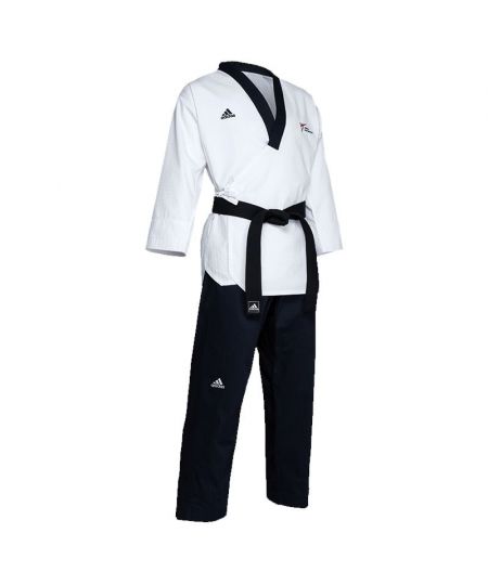 Adidas Poomsae Taekwondopak Heren Wit/Donker Blauw