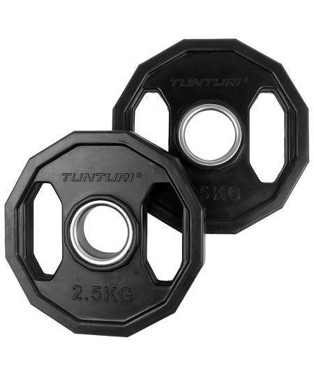Tunturi Olympische Halterschijf - Halter gewichten - 2x 2,50 kg - 50mm - Rubber