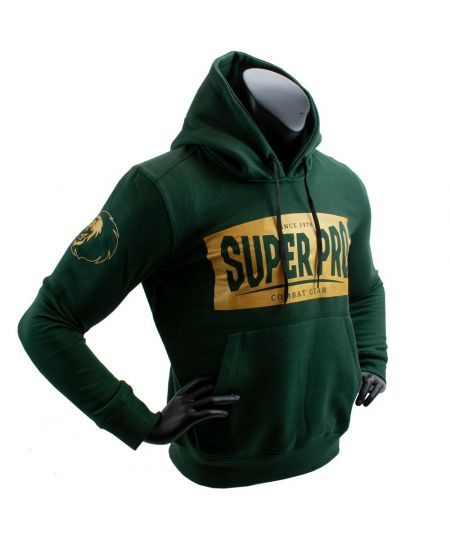 Super Pro Hoodie S.P. Block-Logo Groen/Goud