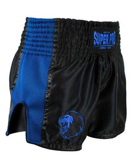 Super Pro Kickboks Broekje Brave - Zwart/Blauw