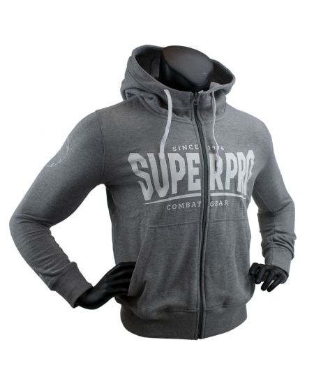 Super Pro Hoody met logo - Grijs/Wit