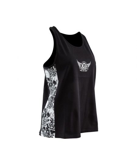Joya Dames Tank Top Skulls - Zwart/Wit