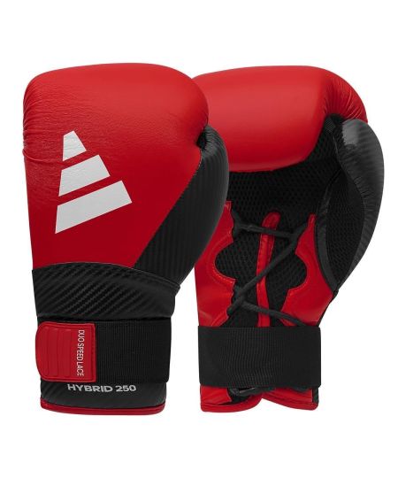 adidas (kick)Bokshandschoenen Hybrid 250  Duo Lace - Rood/Zwart