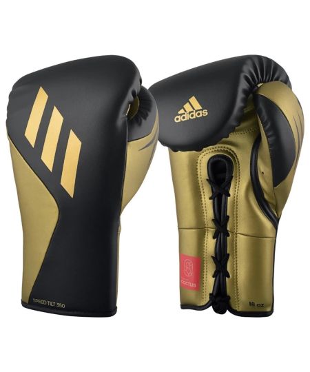 adidas Bokshandschoenen Speed TILT 350 Pro Fight Vetersluiting Zwart/Goud