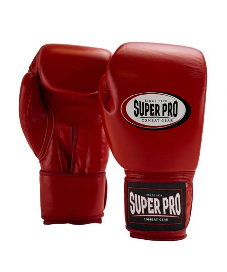 Super Pro (Kick)bokshandschoenen Thai-Pro Leer - Rood