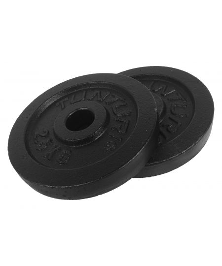 Tunturi Halterschijven - Halter gewichten - 2 x 2,50 kg - п 30 mm - Gietijzer