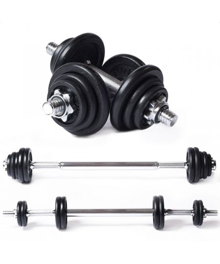 Tunturi Barbell/Dumbbell set, 20kg, Iron