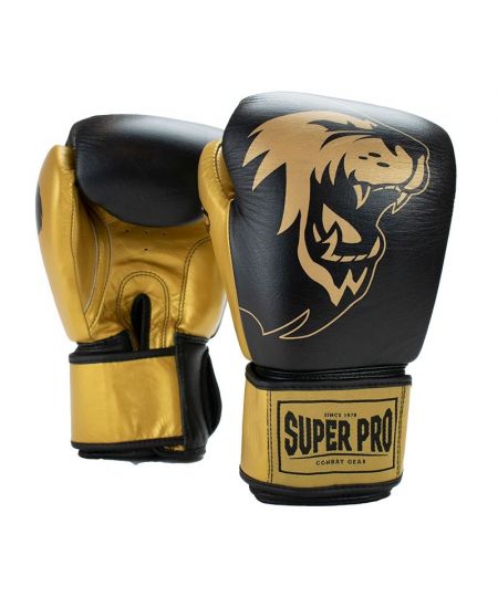 Super Pro Combat Gear Undisputed Bokszakhandschoenen Leder Zwart/Goud