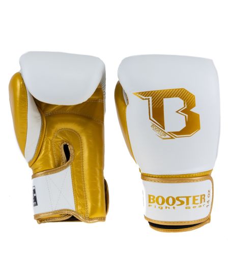 Booster Fight Gear Rapid Strike 4 Bokshandschoenen (klittenband)- Wit/Goud