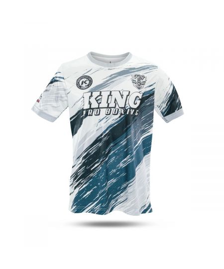 King Pro Boxing T-Shirt Storm tee 2 - Wit/Blauw