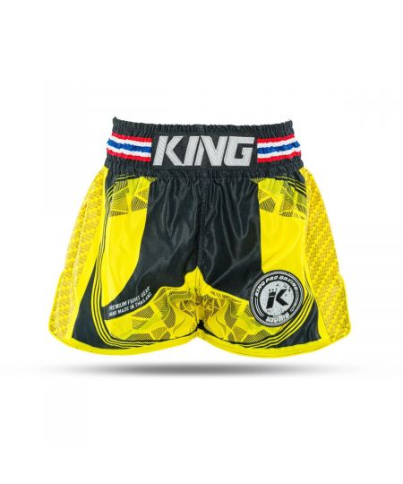 King Pro Boxing Kickboksbroekje FLAG 3 - Zwart/Geel