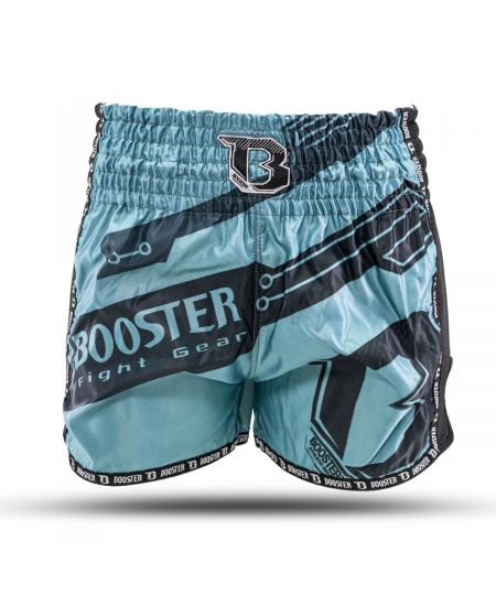 Booster Kids Kickboksbroekje TBT ELITE 3 - Zwart/LichtBlauw