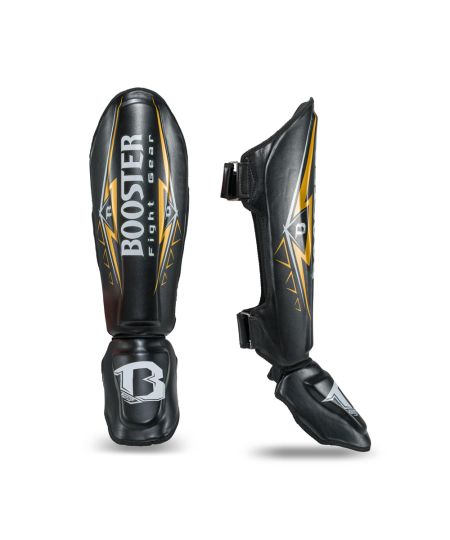 Booster Fightgear – Warrior Series scheenbeschermer - Zwart Goud