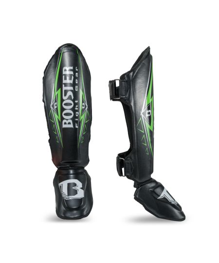 Booster Fightgear – Warrior Series scheenbeschermer - Zwart Groen 