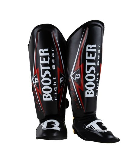 Booster Fightgear – Warrior Series scheenbeschermer - Zwart Rood