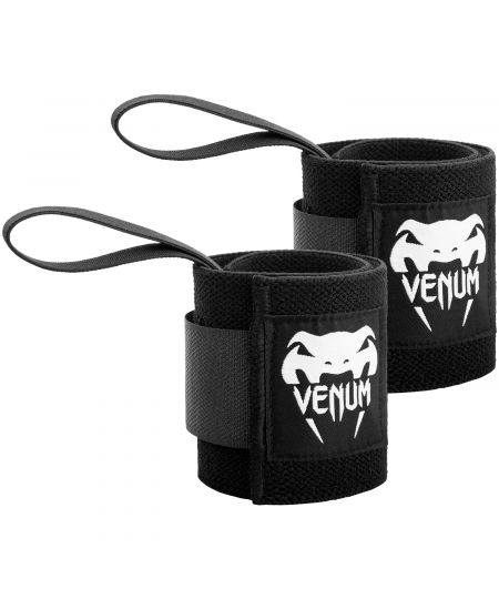 Venum Hyperlift Weightlifting Wrist Wraps - Zwart (Pair)