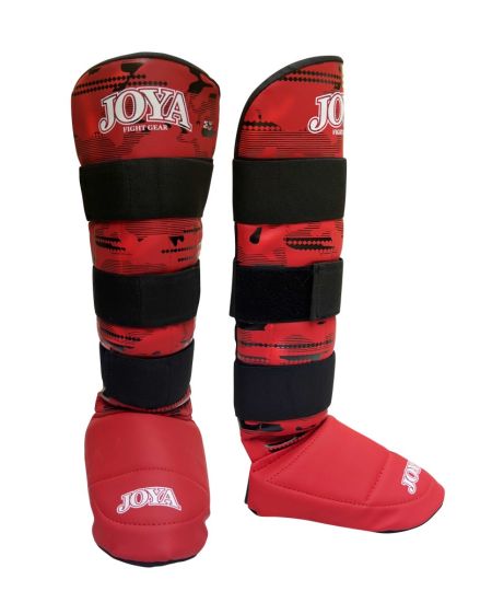 Joya Kinder Camo V2 Scheenbeschermers - Rood/Zwart